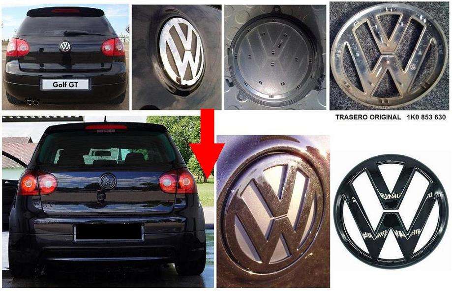 VW Zeichen Golf V 5 Schwarz Heck hinten Emblem Logo Badge