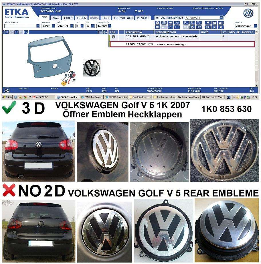 VW Zeichen Golf V 5 Schwarz Heck hinten Emblem Logo Badge.   -  VW GTI Forum / VW Rabbit Forum / VW R32 Forum / VW Golf Forum